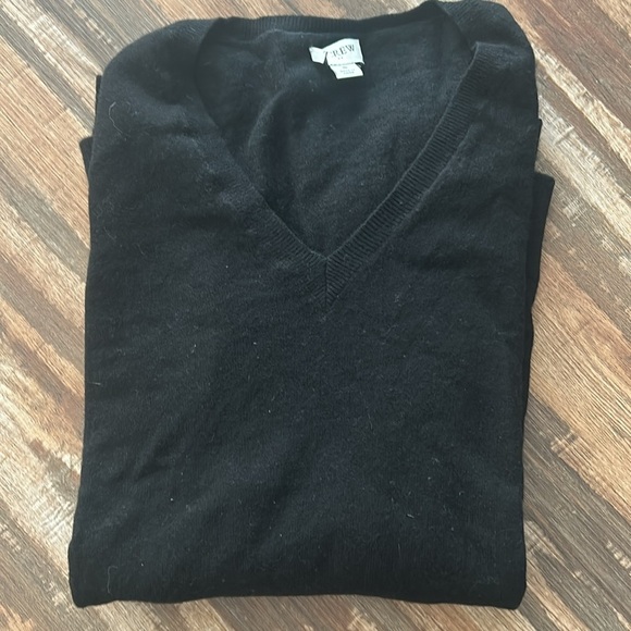 J. Crew Factory Wool blend V-neck tunic sweater BB086 Black S - Picture 5 of 6